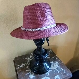 Frye & Co woven fedora tall crown hat, NWT SIZE M/L.